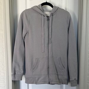 NWOT JCrew Gray Sherpa Fleece Zip Up Hoodie Size S-